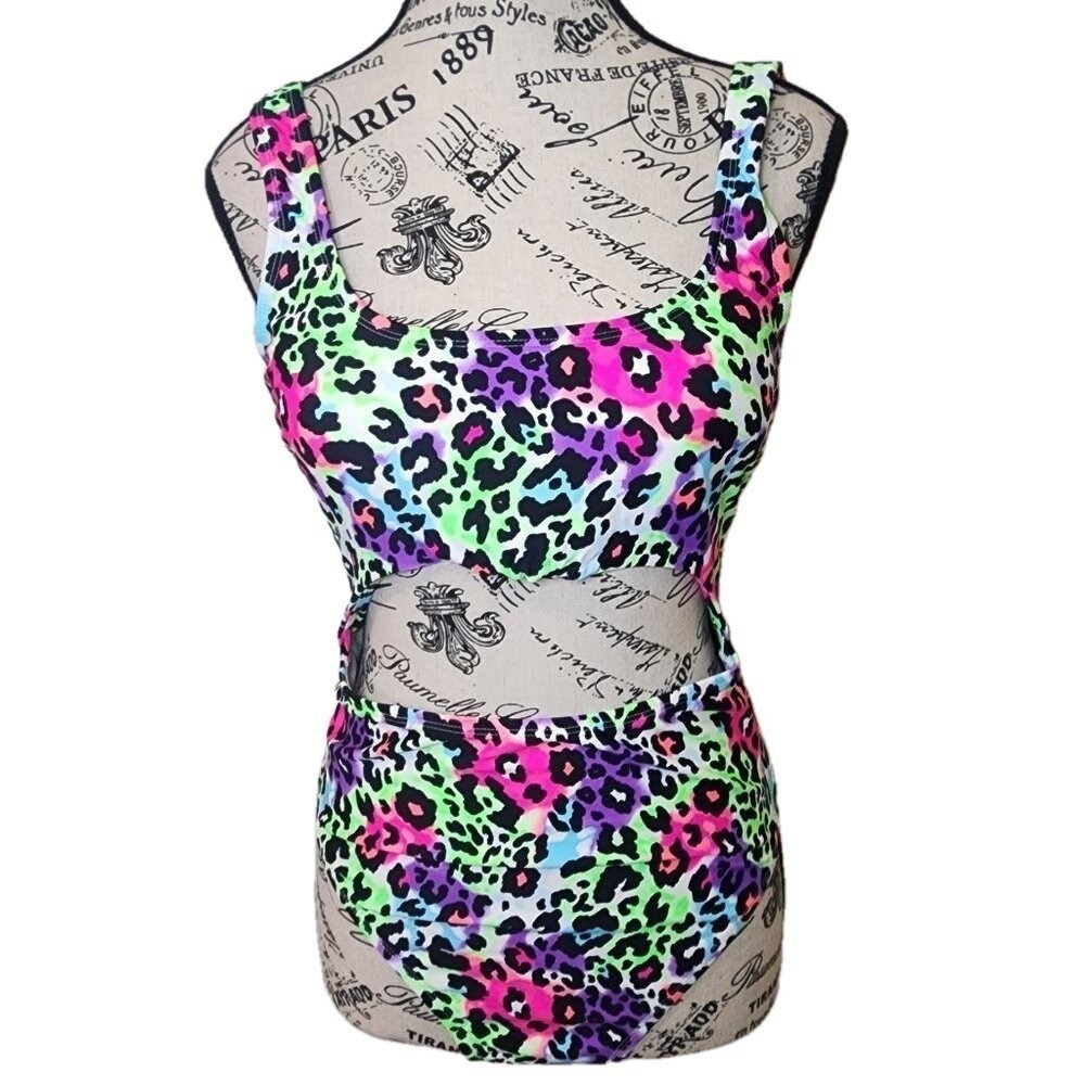Salt + Cove Leopard Love Cutout One Piece Swimsuit Juniors M NWT